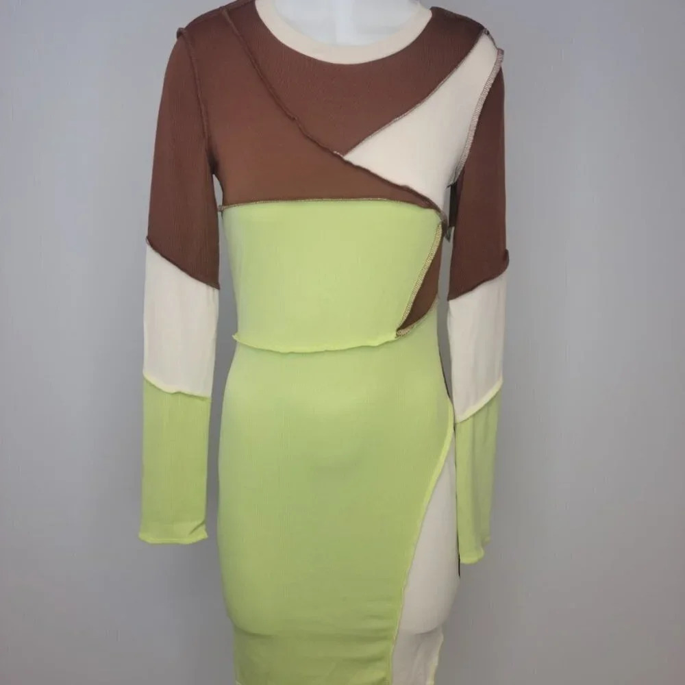 SHEIN Top Stitching Color Block Dress